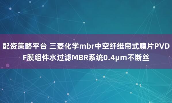 配资策略平台 三菱化学mbr中空纤维帘式膜片PVDF膜组件水过滤MBR系统0.4μm不断丝