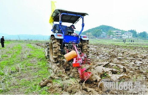 新春第一犁 16台大型拖拉机开进湘潭县梅林现代农业示范园